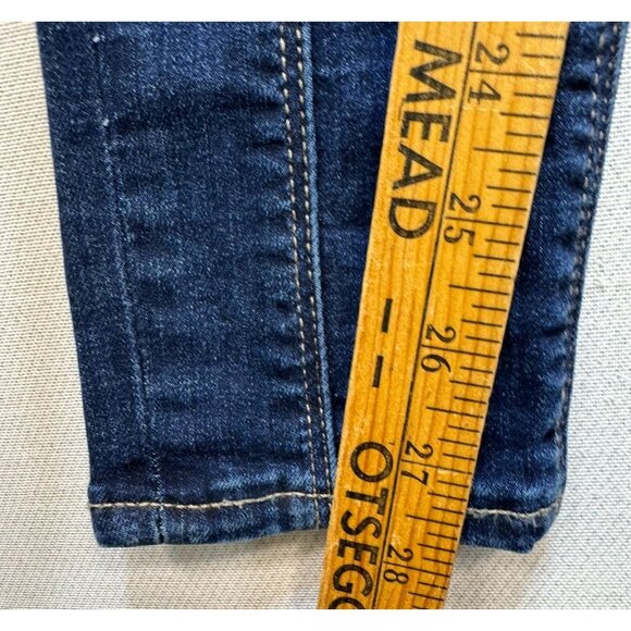 Express Denim Perfect Mid Rise Ankle Legging Stretch Jeans Size 0R Blue - Picture 5 of 13
